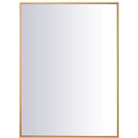 Elegant Decor Eternity 36  x 27  Contemporary Metal Frame Mirror in Brass