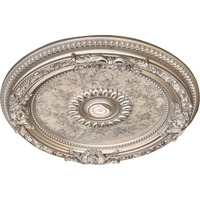 AFD Home Petite Round Chandelier Ceiling Medallion or Fan Medallion, 24 Inches, Champagne