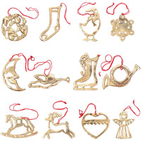 Assorted holiday ornaments - Set of 12