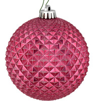 Vickerman 6  Mauve Durian Glitter Ball Ornament, 4 per Bag