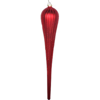 Vickerman 15.75  Red Matte Glitter Drop Christmas Ornament, Pack of 2