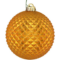 Vickerman 6  Antique Gold Durian Glitter Ball Ornament, 4 per Bag