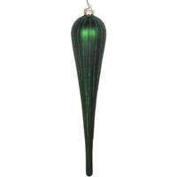 Vickerman 11  Emerald Matte Glitter Drop Christmas Ornament, Set of 3