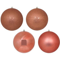 Vickerman 625767-3  Coral 4 Assorted Finish Ball Christmas Tree Ornaments (32 pack) (N596871A)