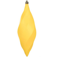 Vickerman 623572-8  Yellow Matte Swirl Finial Christmas Tree Ornament (6 pack) (M183178M)