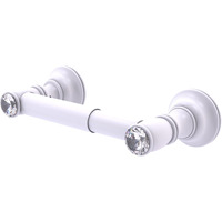 Allied Brass CC-24 Carolina Crystal Collection 2 Post Tissue Toilet Paper Holder, Matte White