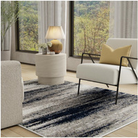 Cotton Tail Madrid Plush Area Rug - 5'3  x 7'6  Rectangle in Navy Blue, Abstract Gradient Style, Easy to Clean, Durable, Cozy Rug for Bedroom, Living Room, Dining Room, or Indoor Home Modern Decor