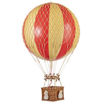 Authentic Models, Royal Aero Air Balloon, Hanging Home Decor - 22 Inch Height, Historic Hot Air Balloon Model for Home Decor, Detailed Vintage Decorations to Hang from Ceiling - Red Double