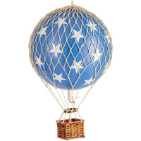 Authentic Models, Travels Light Air Balloon, Hanging Home Decor - 11.80 Inch Height, Historic Hot Air Balloon Model for Home Decor, Detailed Vintage Decorations to Hang from Ceiling - Blue Stars