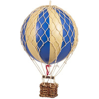 Authentic Models, Floating The Skies Air Balloon, Hanging Home Decor - 5.3 Inch Height, Historic Hot Air Balloon Model for Home Decor, Detailed Vintage Decorations to Hang from Ceiling - Blue Double