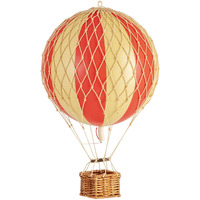 Authentic Models, Travels Light Air Balloon, Hanging Home Decor - 11.80 Inch Height, Historic Hot Air Balloon Model for Home Decor, Detailed Vintage Decorations to Hang from Ceiling -Red Double