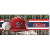 FANMATS 27826 NCAA - Ole Miss Rebels Baseball Runner Rug - 30in. x 72in. | Sports Fan Area Rug Mat and Tailgating Mat