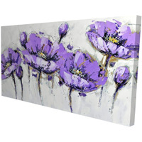 Begin Abstract Purple Flowers - Print on Canvas Edition