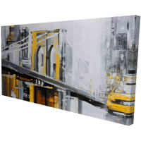 Begin Yellow Brooklyn Bridge with Taxis - Print on Canvas Edition