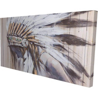 Begin Indian with Feathers - Print on Canvas Edition