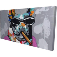 Begin Abstract Bulldog with Cigar - Print on Canvas Edition