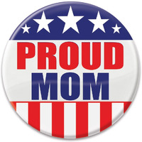 Beistle BT017 Patriotic Proud Mom  Cardstock Button, Multicolor