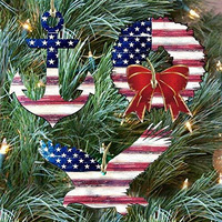 G.DeBrekht 8100039S3 Americana July 4th Patriotic Wooden Ornaments - Set of 3