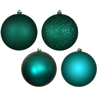 Vickerman 662182-10  Dark Teal 4 Finish Ball Christmas Christmas Tree Ornament (4 Pack) (N592541DA)