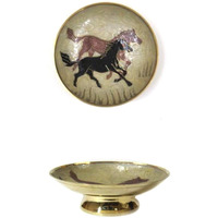 INDIA OVERSEAS TRADING CORP Brass Bowl, Horse Enameled