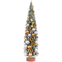 Vickerman 24  Vintage Tabletop Frosted Green Artificial Christmas Tree, Silver and Gold Ornament - Faux Christmas Tree - Seasonal Indoor Home Decor