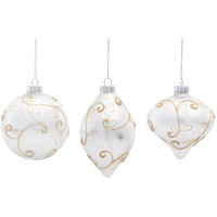 Ornament (Set of 6) 5 H, 5.25 H, 6 H Glass