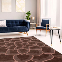 EORC Area Rugs for Living Room & Home Dcor  Non-Slip Hand-Tufted Wool Wiled Oriental Rug Provides Comfort & Beauty, Indoor Floor Area Rug for Bedroom, Dining Room, & Office 5ft x 8ft, Brown