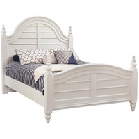 American Woodcrafters Rodanthe Dove White Queen Wood Panel Bed