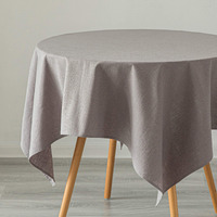 DEERLUX 100% Pure Linen Washable Tablecloth Solid Color, 52  x 78  Rectangle Gray