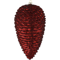 Vickerman 10  Burgundy Matte Glitter Pinecone Christmas Ornament. Includes 2 Pieces per Pack.