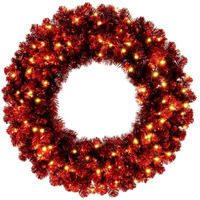 48  Red Tinsel Wreath Dura-Lit 200WW