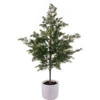 Vickerman 37  Artificial Green Cypress Sapling Potted.