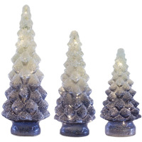 Melrose International LED Frosted Glass Tree Decor (Set of 3)