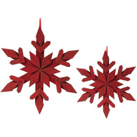 Melrose International Fir Wood Snowflake Ornament (Set of 4)