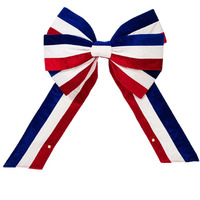 Vickerman 24  x 48  Red-White-Blue Velvet Bow, 7  Size Patriotic Bow, Indoor Outdoor Limited UV