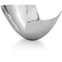 Modern Day Accents 3256 Pala LG Abstract Bowl, Silver Bowl Aluminum Accent Piece, Centerpiece, Fruit Bowl, Fruit Holder, Potpourri Bowl, Home Office or Aesthetic Room Decor 12  L x 13  W x 8  H