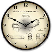 1952 Oscar Mayer Wienermobile Patent LED Wall Clock, Retro/Vintage, Lighted 14 inch