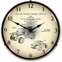 1971 George Barris Sport Buggy Patent LED Wall Clock, Retro/Vintage, Lighted 14 inch