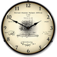 1928 Henry Ford Engine Patent LED Wall Clock, Retro/Vintage, Lighted 14 inch