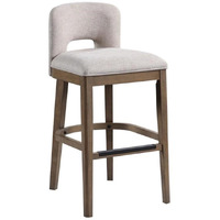 American Woodcrafters Bistro Solid Wood Brown and White Fabric Bar Stool