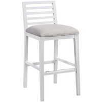 American Woodcrafters Siri White Solid Wood ith Gray Fabric Bar Stool