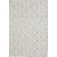 HomeRoots Ivory/Natural PET Yarn 9 x 13 Ivory Diamond Lattice Modern Area Rug