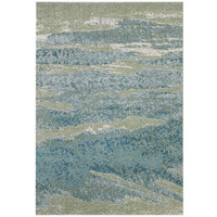 HomeRoots Heat-Set Polypropelene 10 x 13 Blue Sage Impressionistic Ocean Area Rug