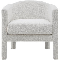 npd furniture and more Jennifer Fabric Arm Accent Chair, Boucle Beige