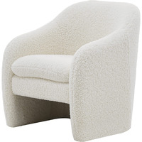 npd furniture and more Zella Faux Shearling Fabric Arm Accent Chair, Beige