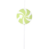 Vickerman 26  Green Flat Round Lollipop on Stick.