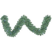 Vickerman 9' x 24  Oregon Fir Artificial Christmas Garland, Multi-Colored Single Mold LED Wide Angle Lights - Faux Fir Christmas Garland - Indoor Seasonal Home Decor