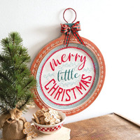 CTW Home Collection Merry Little Christmas Ornament Decorative Sign, 15.25-inch Depth, Holiday Season Decoration