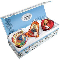 Designocracy Nativity icon Glass Ornament Set of 3 by G. DeBrekht - 73751-B3