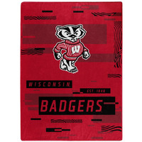 NORTHWEST ENTERPRISES NCAA Digitize Design Plush Raschel Tho Blanket, 60 x80  (Wisconsin Badgers)